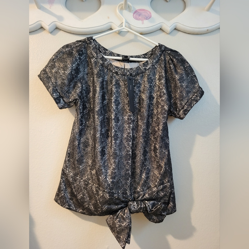 Marc By Marc Jacobs Black and Silver Blouse